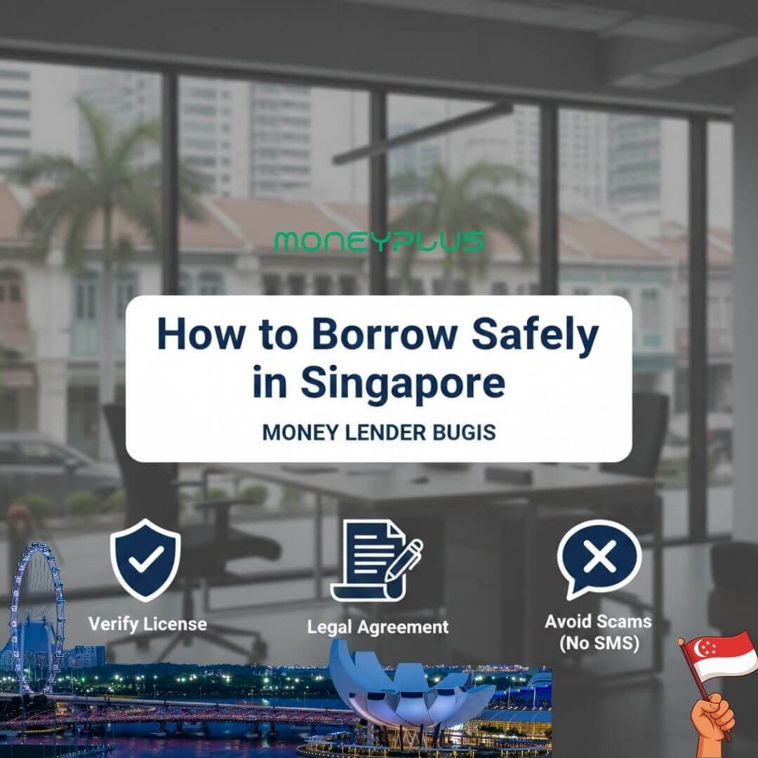 Licensed money lender Bugis Singapore – MoneyPlus tips to borrow safely, verify license, legal agreement, avoid scams.