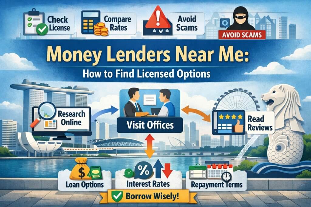 Money lenders near me guide showing how to find licensed money lenders in Singapore and avoid scams